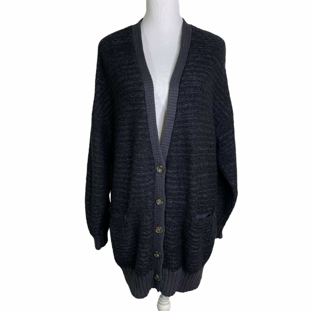 Free People Black Gray Deep Space Combo Cardigan - Picture 2 of 11